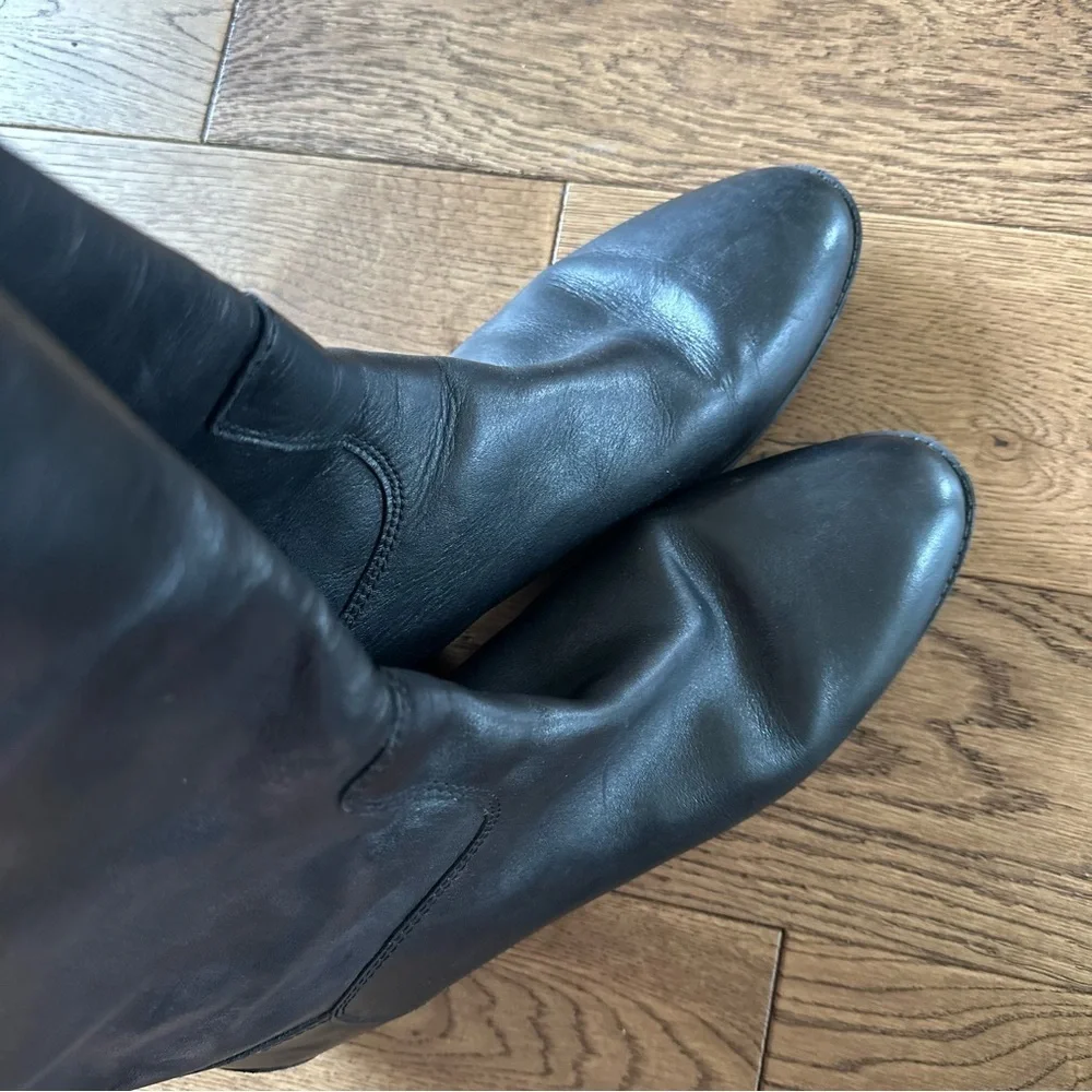 Sam Edelman Penny Leather Riding Boots Black Leather Sz 11 Wide Calf